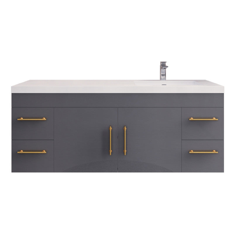 Moreno Bath ELSA60SRWH Elsa 60" Floating Bathroom Vanity with Reinforced Acrylic Single Sink Top (Right Side) - view 11