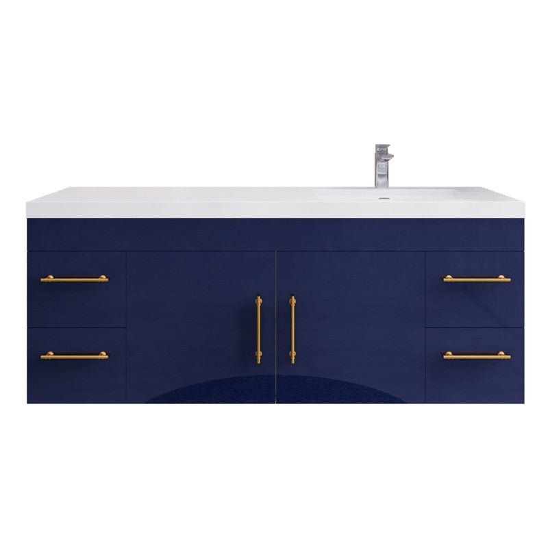Moreno Bath ELSA60SRWH Elsa 60" Floating Bathroom Vanity with Reinforced Acrylic Single Sink Top (Right Side) - view 12