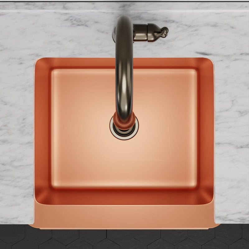 25" Ashland Copper Vine Design Single-Bowl Farmhouse Sink