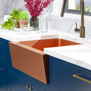 25" Atoka Hammered Copper Single-Bowl Farmhouse Sink