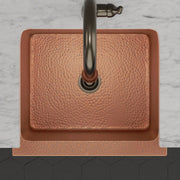 25" Atoka Hammered Copper Single-Bowl Farmhouse Sink