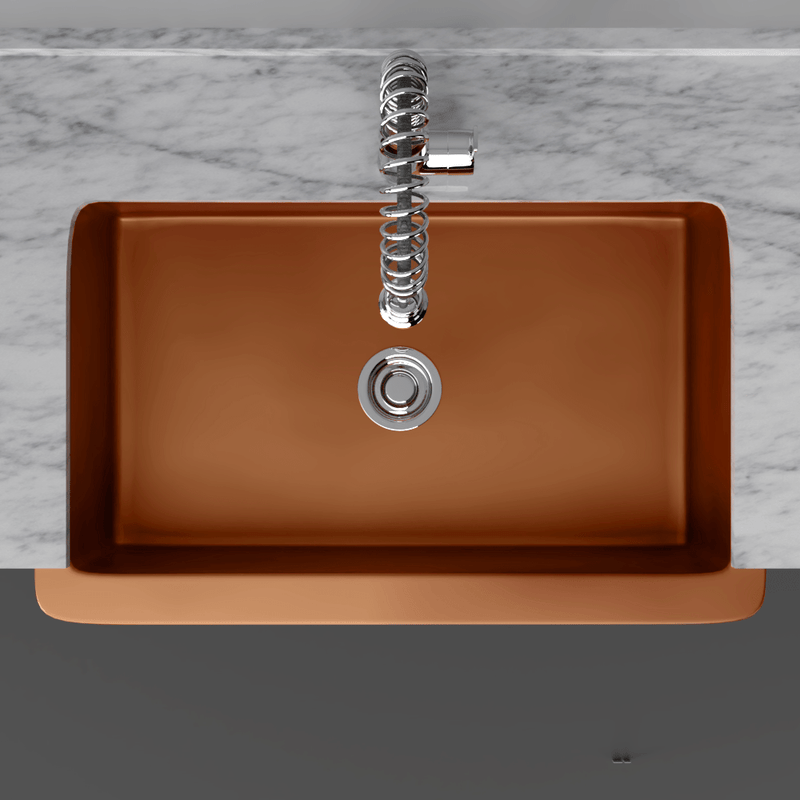25" Dolton Smooth Copper Single-Bowl Farmhouse Sink