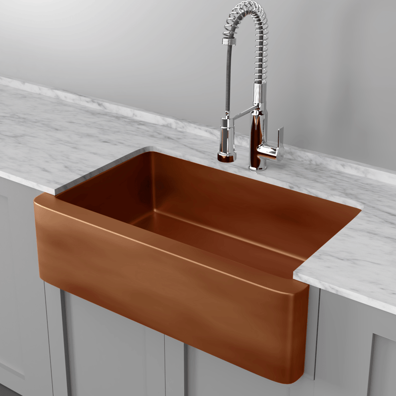 25" Dolton Smooth Copper Single-Bowl Farmhouse Sink