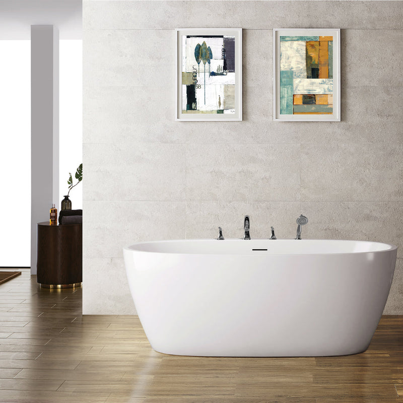 Vinnova 254059-BAT-WH Everly 59" x 31.5" Soaking Bathtub