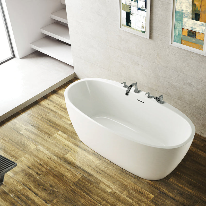 Vinnova 254059-BAT-WH Everly 59" x 31.5" Soaking Bathtub