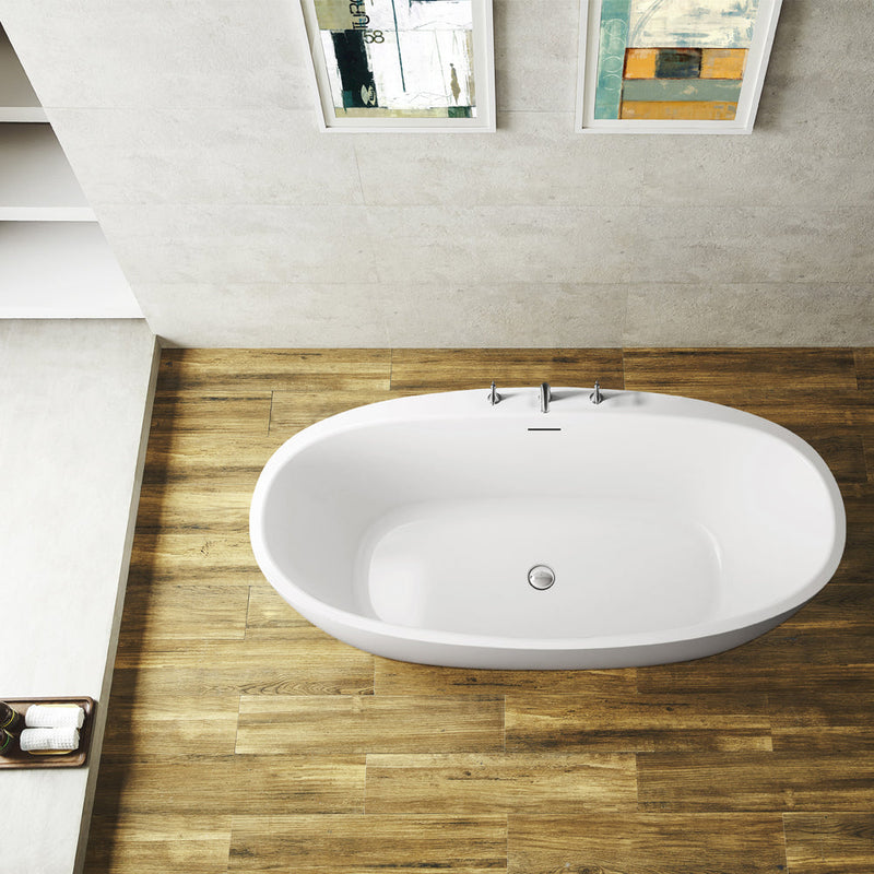 Vinnova 254059-BAT-WH Everly 59" x 31.5" Soaking Bathtub