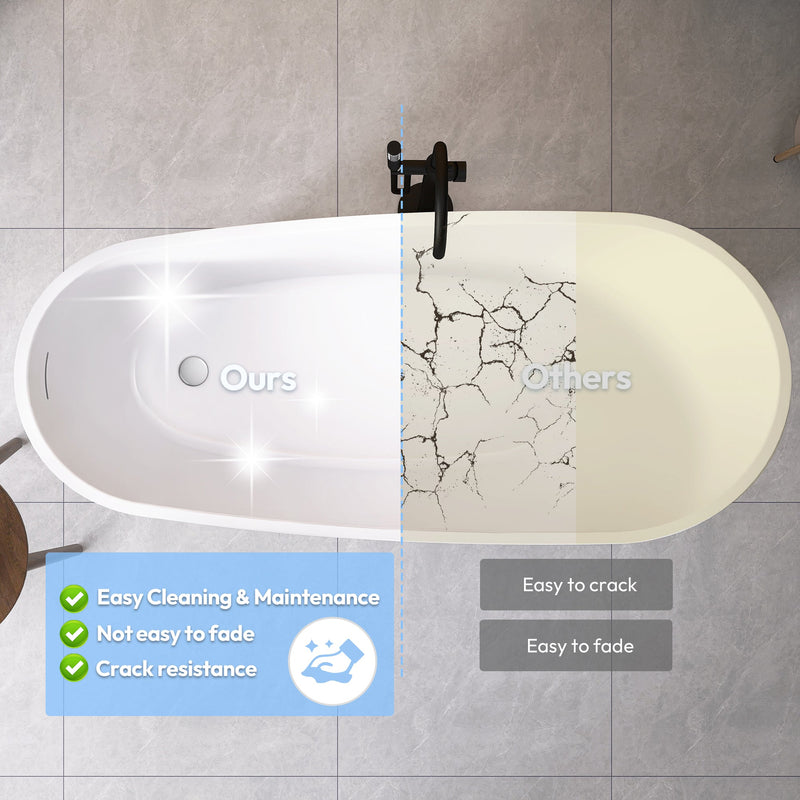 Vinnova 268059-BAT-WH Vinnova Lahore 59.1" x 29.1" Soaking Bathtub
