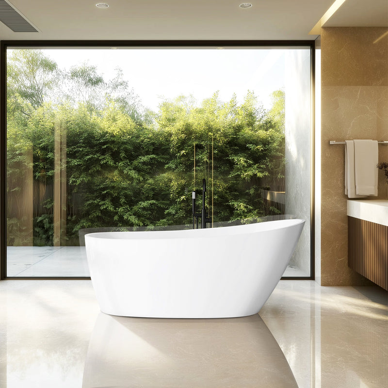 Vinnova 268059-BAT-WH Vinnova Lahore 59.1" x 29.1" Soaking Bathtub