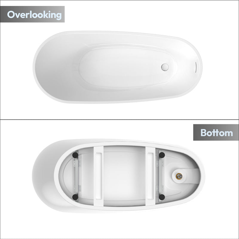 Vinnova 268059-BAT-WH Vinnova Lahore 59.1" x 29.1" Soaking Bathtub