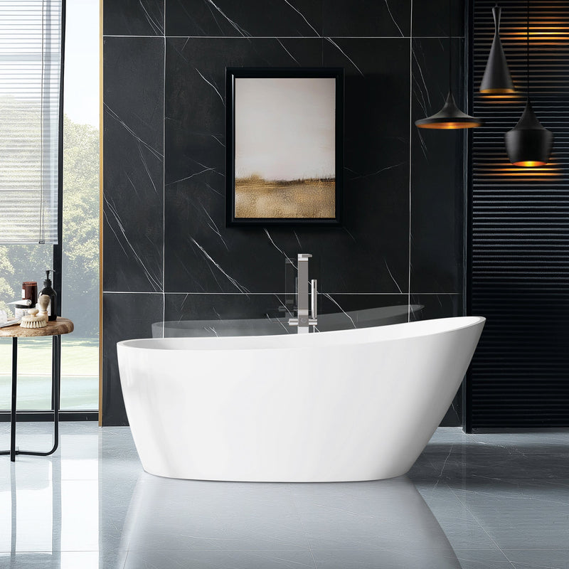 Vinnova 268059-BAT-WH Vinnova Lahore 59.1" x 29.1" Soaking Bathtub