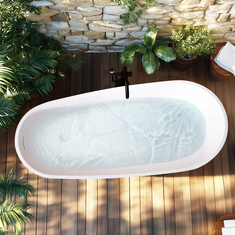 Vinnova 268059-BAT-WH Vinnova Lahore 59.1" x 29.1" Soaking Bathtub