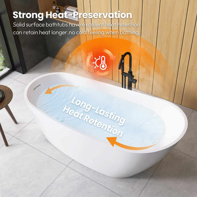 Vinnova 268059-BAT-WH Vinnova Lahore 59.1" x 29.1" Soaking Bathtub