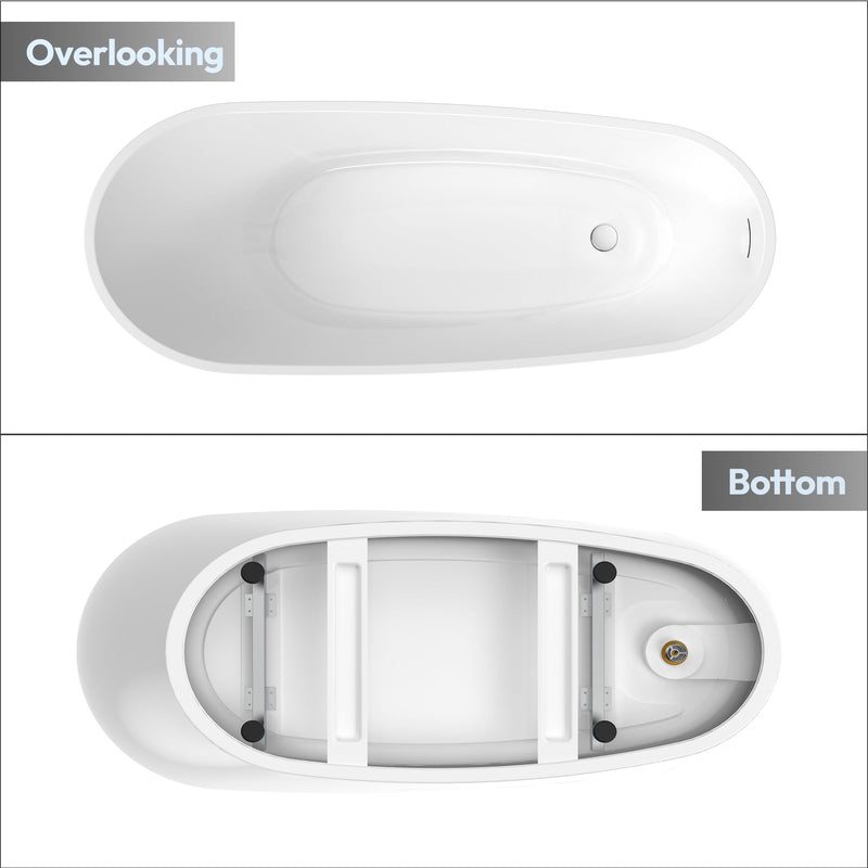 Vinnova 268067-BAT-WH Vinnova Lahore 66.9" x 29.1" Soaking Bathtub