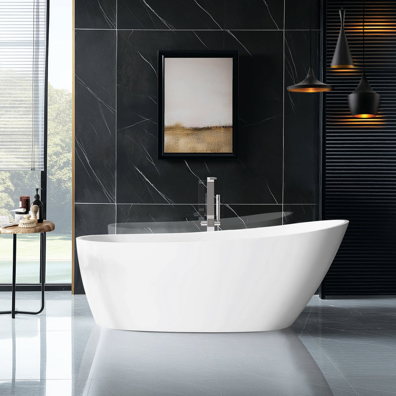 Vinnova 268067-BAT-WH Vinnova Lahore 66.9" x 29.1" Soaking Bathtub