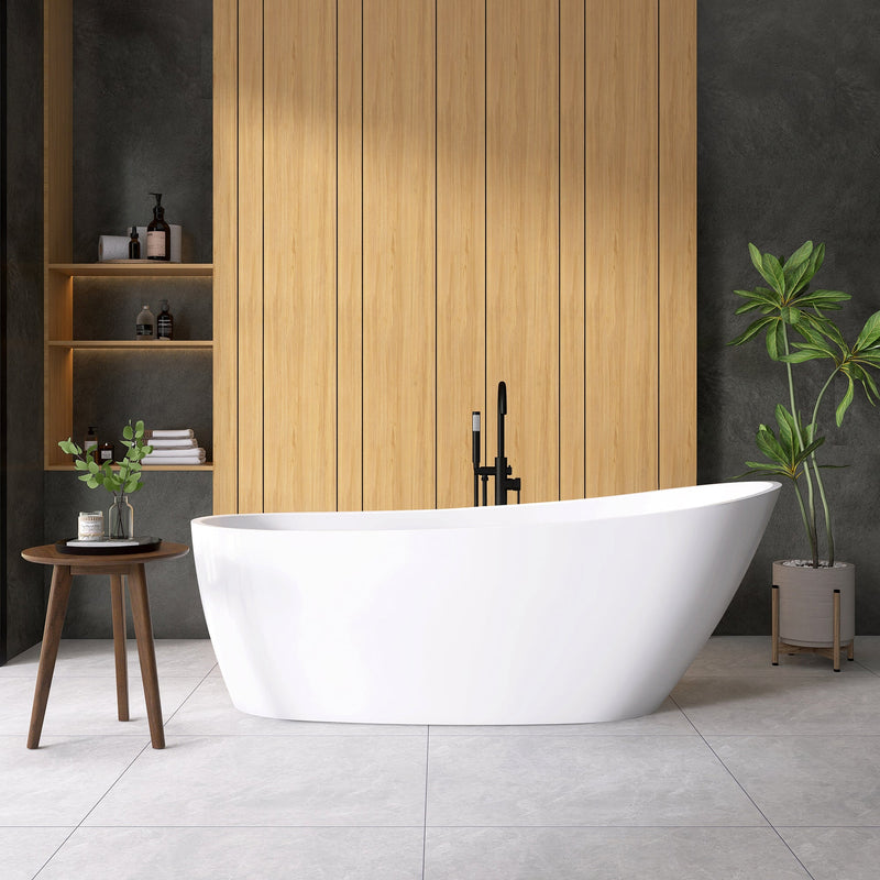 Vinnova 268067-BAT-WH Vinnova Lahore 66.9" x 29.1" Soaking Bathtub