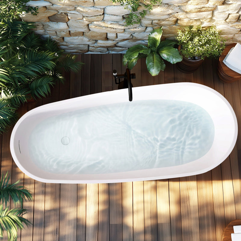 Vinnova 268067-BAT-WH Vinnova Lahore 66.9" x 29.1" Soaking Bathtub
