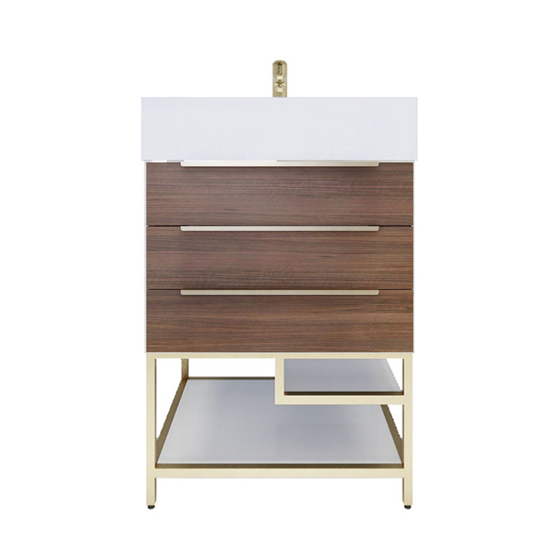 Moreno Bath BETHANYFS24 Bethany 24'' Freestanding Art Deco Bathroom Vanity Set with Reinforced Acrylic Sink Top - view 15