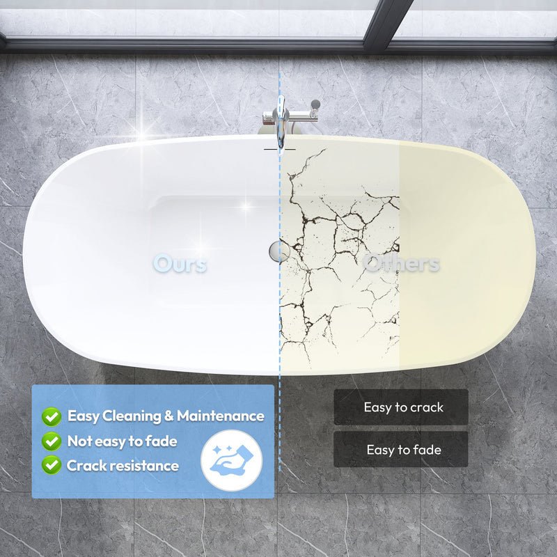 Vinnova 269067-BAT-BL Vinnova London 66.9" x 31.5" Soaking Bathtub - view 11