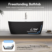 Vinnova 269067-BAT-BL Vinnova London 66.9" x 31.5" Soaking Bathtub - view 9