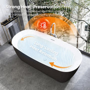 Vinnova 269067-BAT-BL Vinnova London 66.9" x 31.5" Soaking Bathtub - view 6