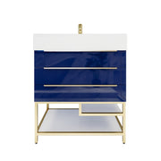 Moreno Bath BETHANYFS30 Bethany 30'' Freestanding Art Deco Bathroom Vanity Set with Reinforced Acrylic Sink Top - view 13