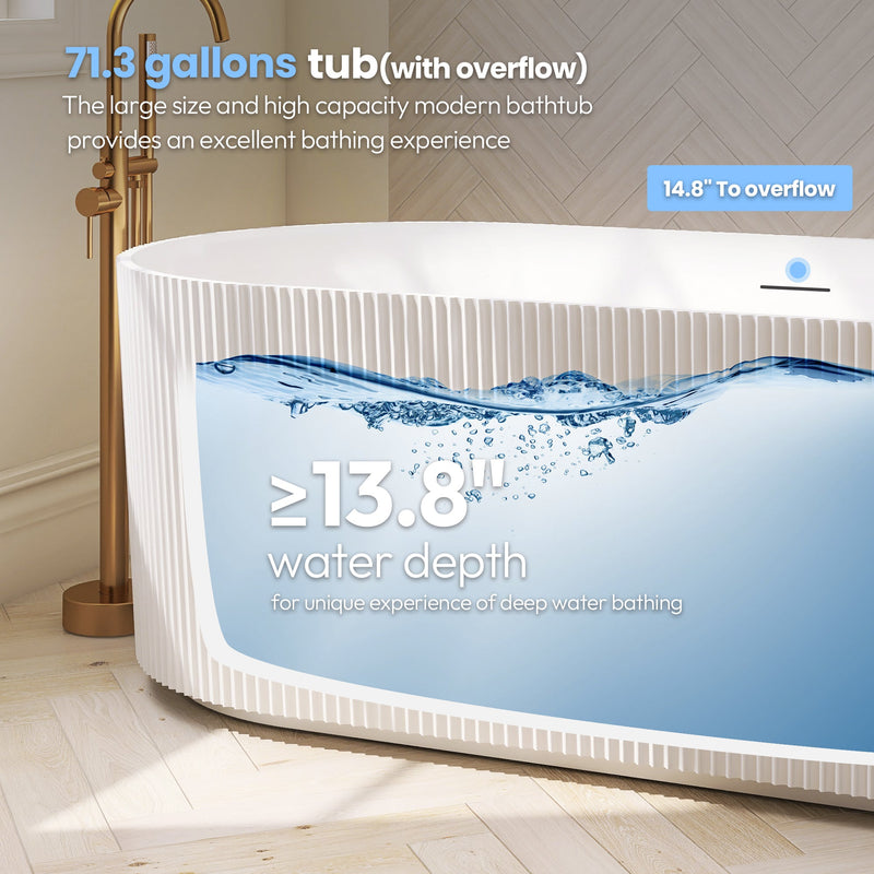 Vinnova 270059-BAT-WH Vinnova Linyi 59.1" x 31.5" Soaking Bathtub