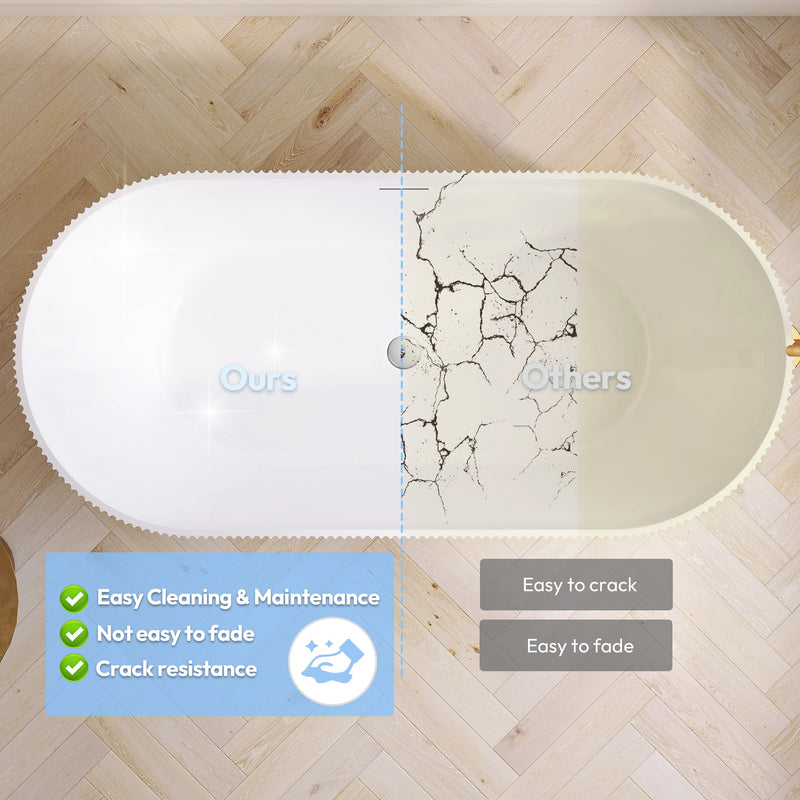 Vinnova 270059-BAT-WH Vinnova Linyi 59.1" x 31.5" Soaking Bathtub