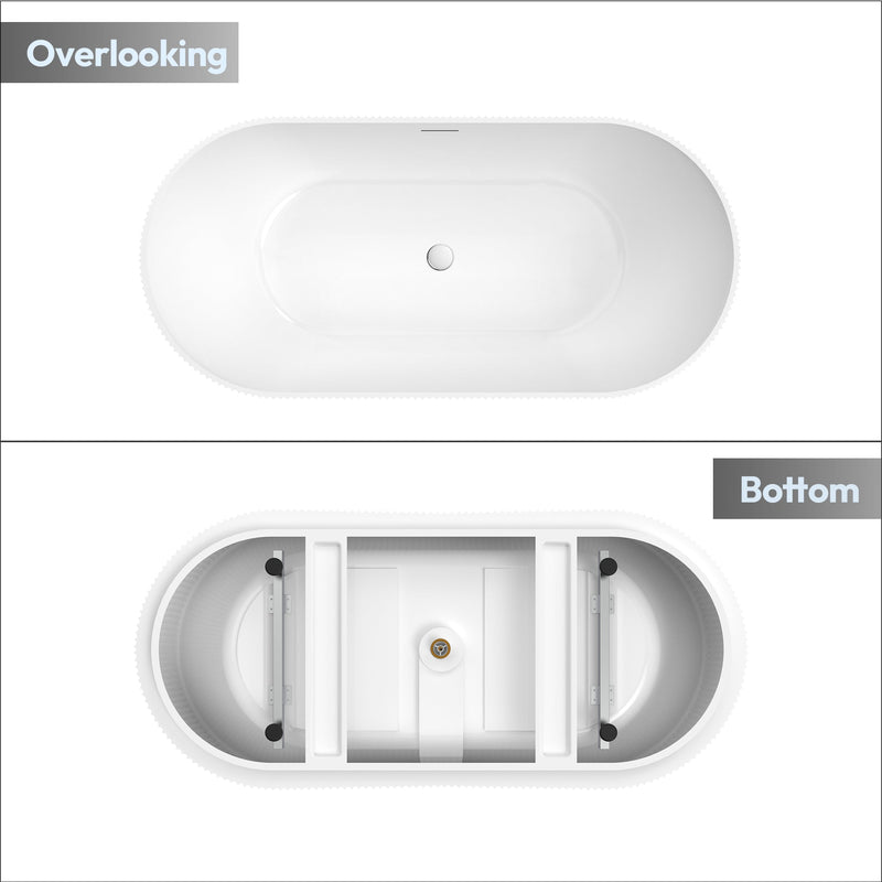 Vinnova 270059-BAT-WH Vinnova Linyi 59.1" x 31.5" Soaking Bathtub