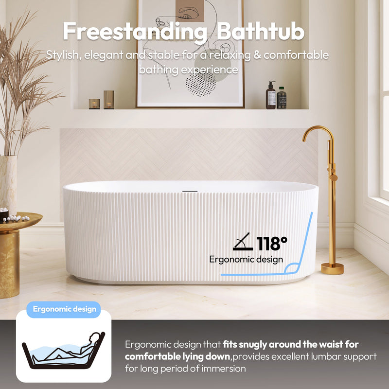 Vinnova 270059-BAT-WH Vinnova Linyi 59.1" x 31.5" Soaking Bathtub