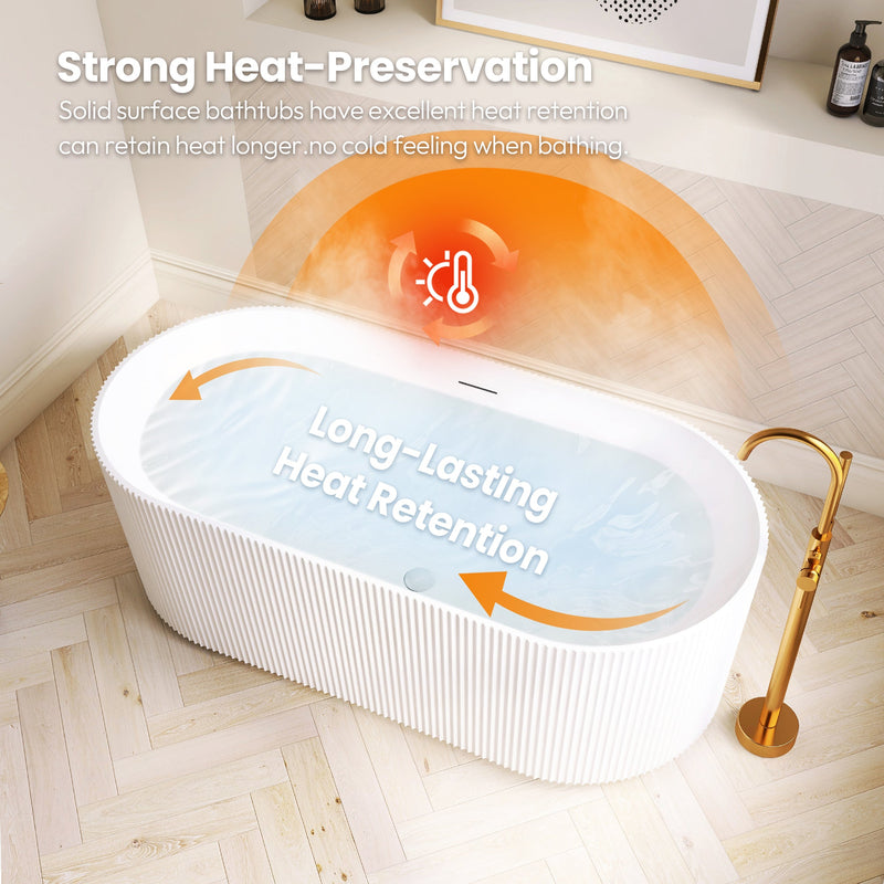 Vinnova 270059-BAT-WH Vinnova Linyi 59.1" x 31.5" Soaking Bathtub
