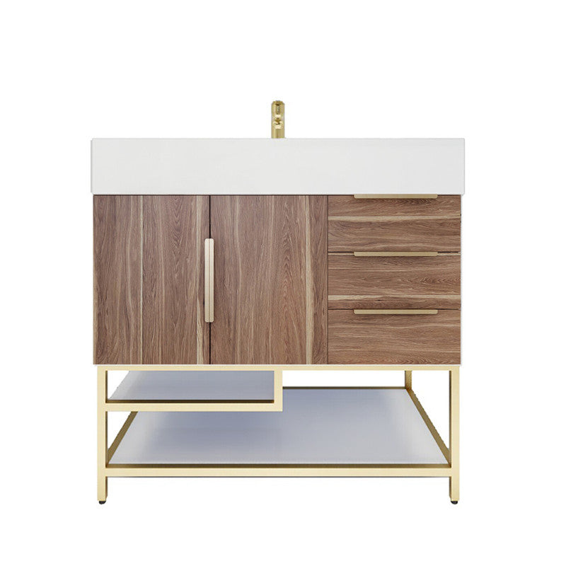 Moreno Bath BETHANYFS36-R Bethany 36'' Freestanding Art Deco Bathroom Vanity Set with Reinforced Acrylic Sink Top (Right Side Drawers) - view 14