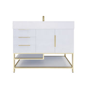 Moreno Bath BETHANYFS42-L Bethany 42'' Freestanding Art Deco Bathroom Vanity Set with Reinforced Acrylic Sink Top (Left Side Drawers) - view 11
