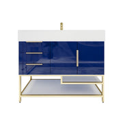 Moreno Bath BETHANYFS42-L Bethany 42'' Freestanding Art Deco Bathroom Vanity Set with Reinforced Acrylic Sink Top (Left Side Drawers) - view 13