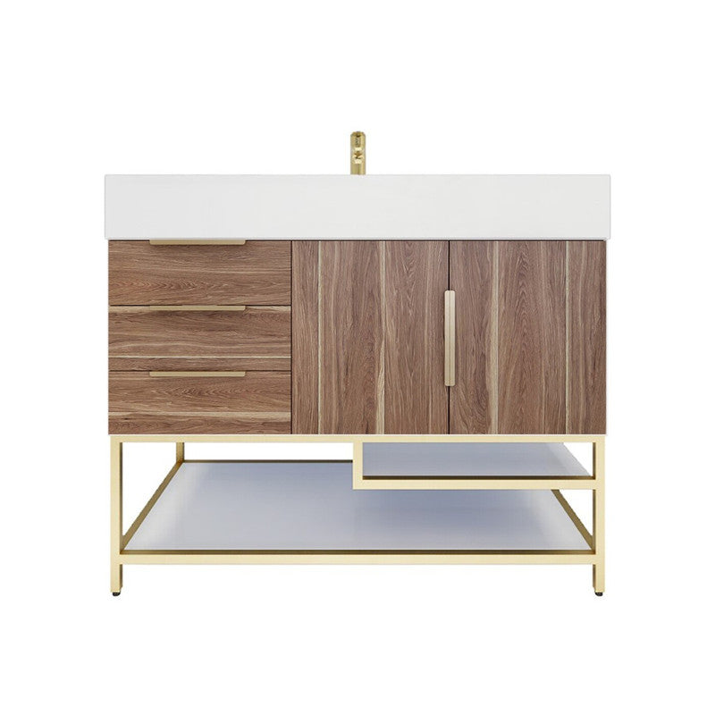 Moreno Bath BETHANYFS42-L Bethany 42'' Freestanding Art Deco Bathroom Vanity Set with Reinforced Acrylic Sink Top (Left Side Drawers) - view 14