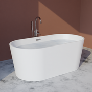Trone F5930 Flora 59" x 30" Freestanding Acrylic Soaking Bathtub - White - view 4