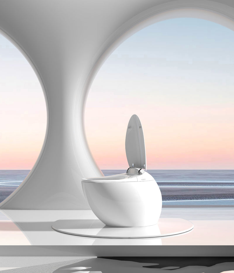 Trone STY1 Neoluxe Smart Bidet Toilet with Voice Control, ToeTouch, Auto Open and Close Lid and Heated Seat - Classic White - view 10