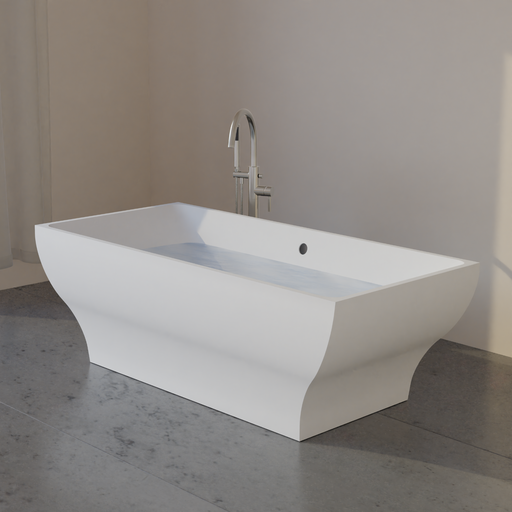 Trone R6632 Roshelle 66" x 32" Freestanding Acrylic Soaking Bathtub - White