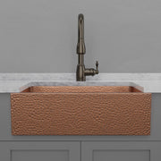 30" Atoka Hammered Copper Single-Bowl Farmhouse Sink