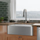 30" Glenmore Stainless Steel Farmhouse Sink - Matte Hammered Steel