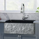30" Kennesaw Polished Blue Gray Granite Single-Bowl Farmhouse Sink - Chiseled Apron