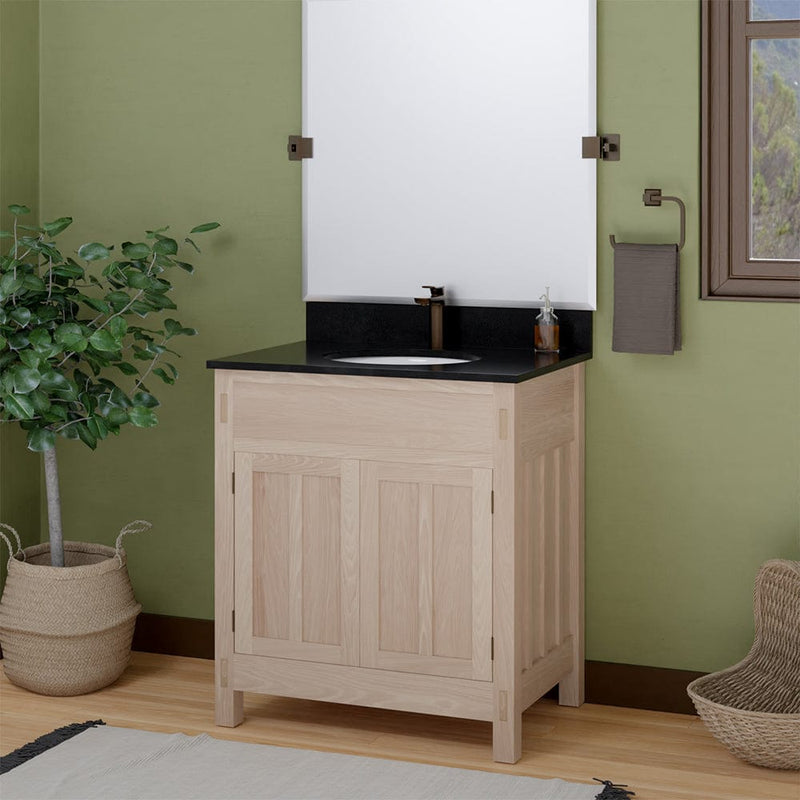 Magnus 138827 30" Mission Unfinished Red Oak Vanity for Undermount Sink - 34" Height