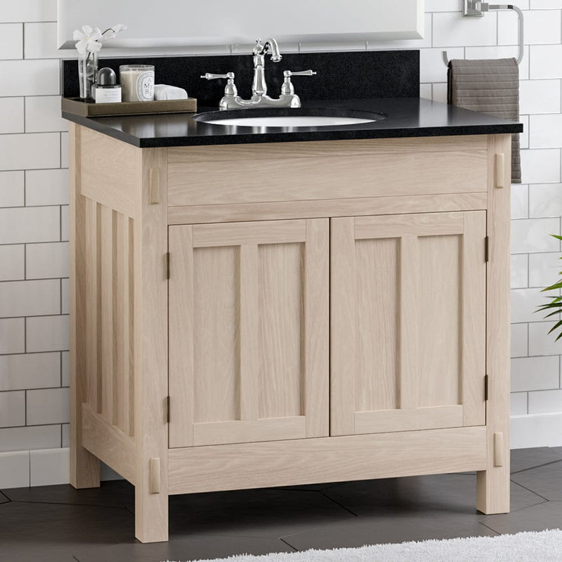 Magnus 138819 30" Mission Unfinished Red Oak Vanity for Undermount Sink