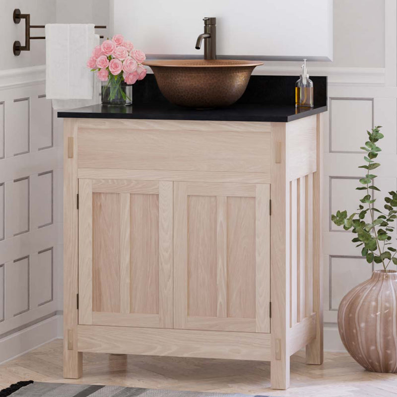 Magnus 138831 30" Mission Unfinished Red Oak Vanity for Vessel Sink - 34" Height