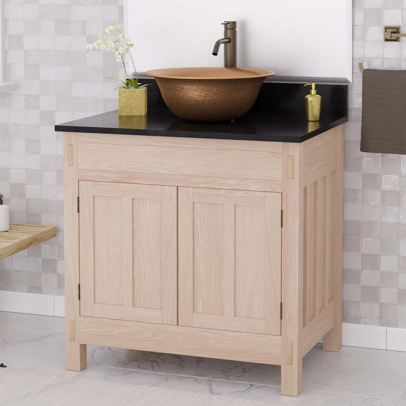 Magnus 138823 30" Mission Unfinished Red Oak Vanity for Vessel Sink