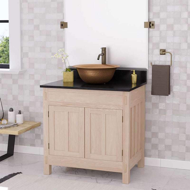 Magnus 138823 30" Mission Unfinished Red Oak Vanity for Vessel Sink