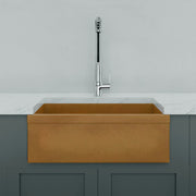 30" Murray Cast Concrete Smooth Apron Single-Bowl Farmhouse Sink with Top Lip - Vintage Brown