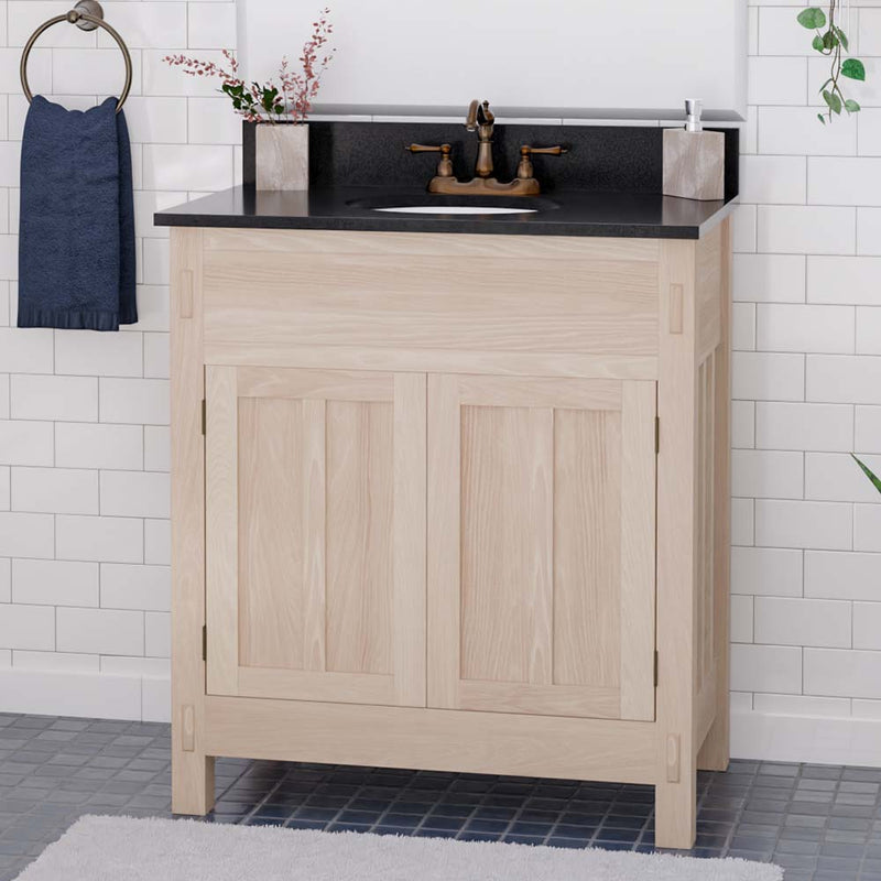 Magnus 138835 30" Narrow Mission Unfinished Red Oak Vanity for Undermount Sink - 34" Height