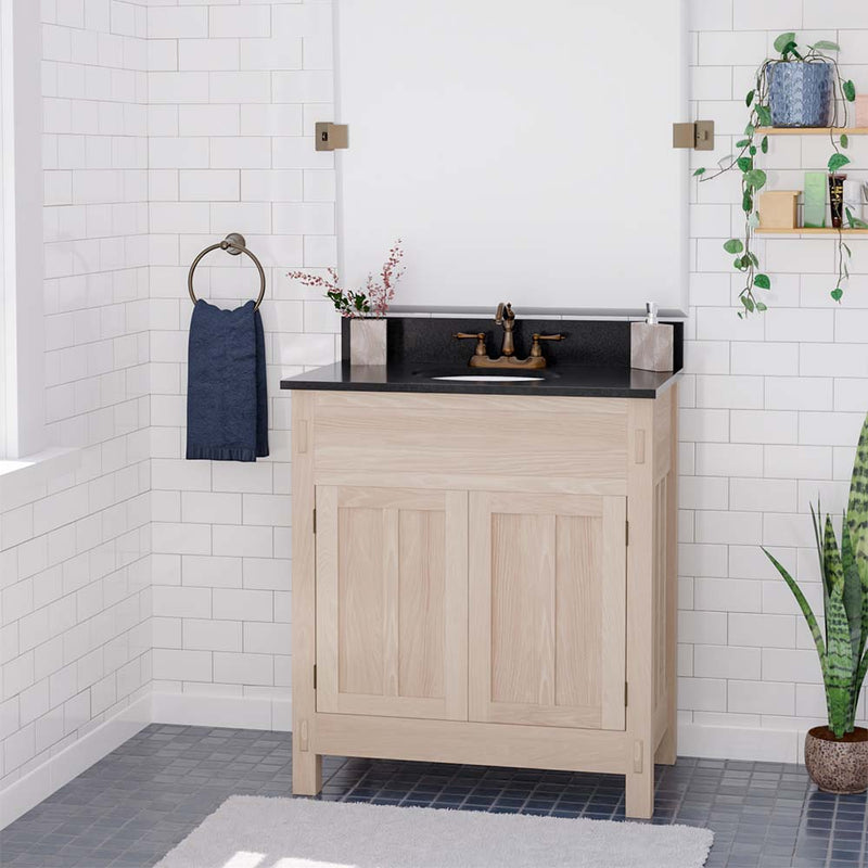 Magnus 138835 30" Narrow Mission Unfinished Red Oak Vanity for Undermount Sink - 34" Height