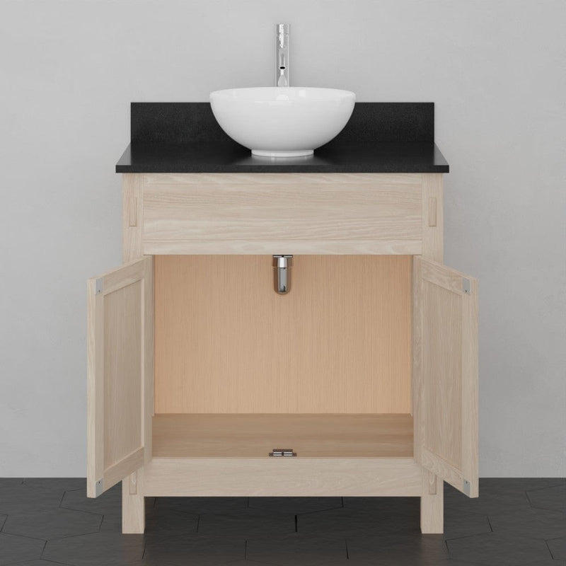 Magnus 138839 30" Narrow Mission Unfinished Red Oak Vanity for Vessel Sink - 34" Height