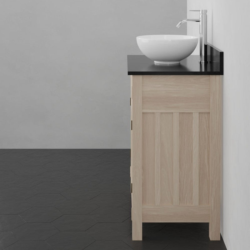 Magnus 138839 30" Narrow Mission Unfinished Red Oak Vanity for Vessel Sink - 34" Height